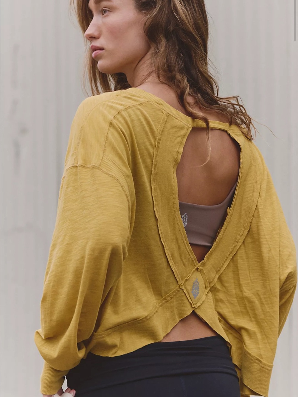 Free People Movement My Time “DRIED PALM”  Long Sleeve Sz M NWT/P MSRP $58